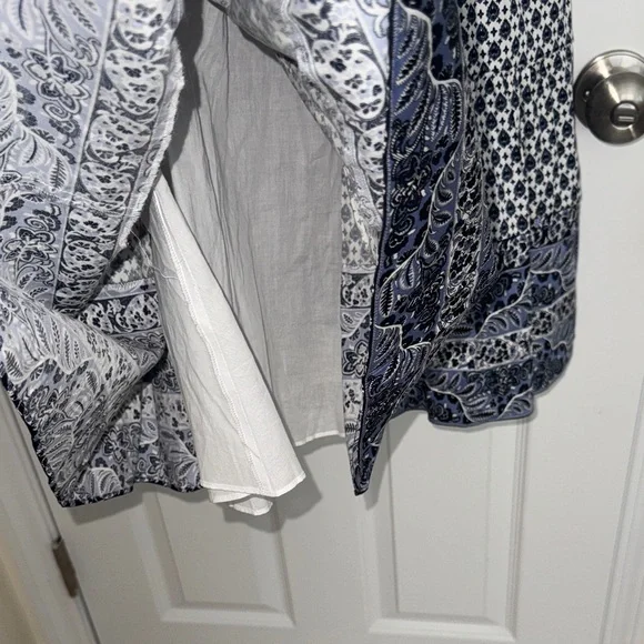 Veronica Beard Blue Patterned Tiered Maxi Dress - Picture 9 of 10